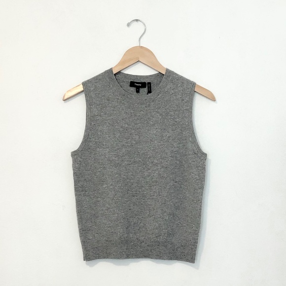 Theory Cashmere Sleeveless Sweater size S in Husky Grey NWT - Picture 3 of 5